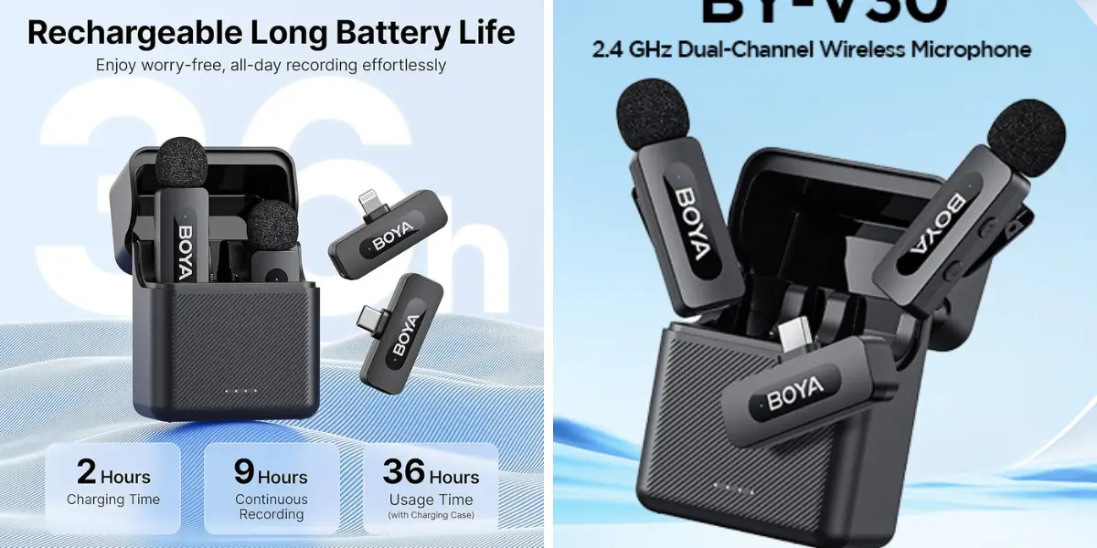 BOYA BYV30 2.4 GHz Dual Channel Wireless Microphone System (2).webp